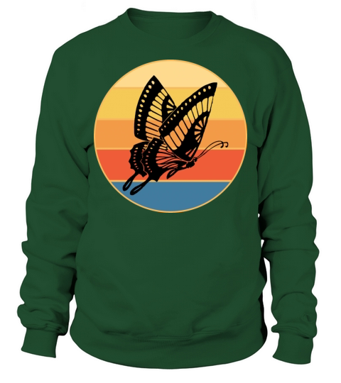 Cute Butterfly Retro Sunset Vintage Animal Insect Sweatshirt Unisex