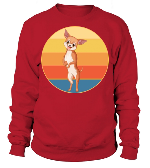 Cute Chihuahua Dog Breed Vintage Retro Sunset Sweatshirt Unisex
