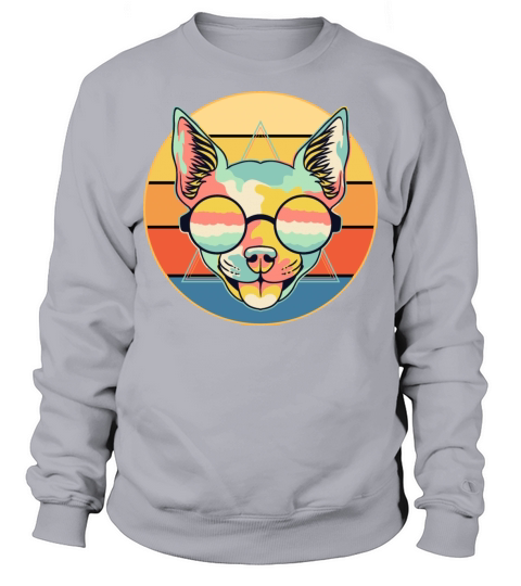 Cute Chihuahua Dog Breed Vintage Retro Sunset Sweatshirt Unisex