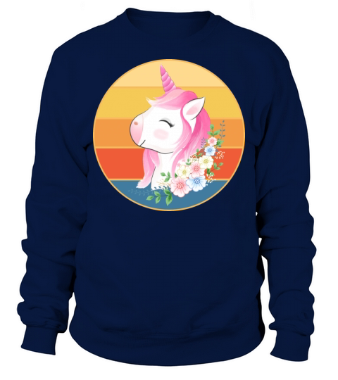 Cute Kawaii Unicorn Retro Sunset Vintage Sweatshirt Unisex