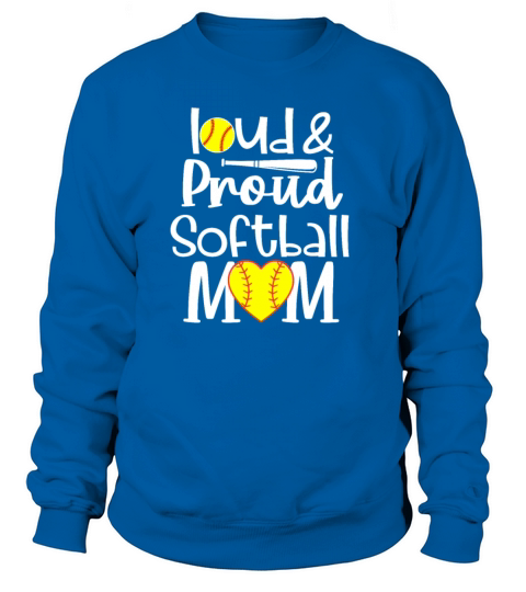 Funny Quote Loud Proud Bleached Softball Mom Sweatshirt Unisex