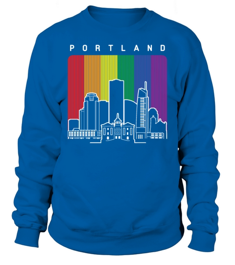 Portland Oregon Rainbow Flag LGBT Pride Sweatshirt Unisex