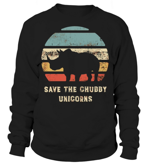 Vintage Save The Chubby Unicorns Retro Sweatshirt Unisex