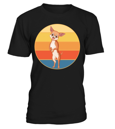 Cute Chihuahua Dog Breed Vintage Retro Sunset T-Shirt Unisex