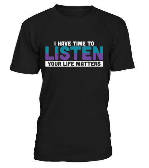 Purple Teal Ribbon I Have Time To Listen T-Shirt Unisex