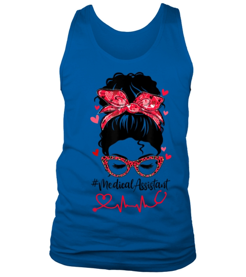 Bleached Funny Medical Assistant Messy Bun Va Tank Top Unisex