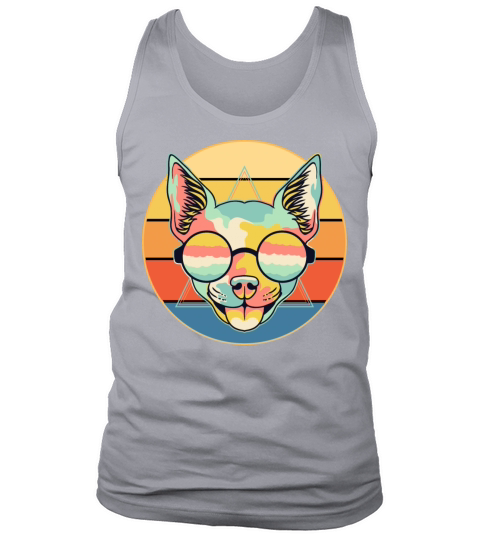 Cute Chihuahua Dog Breed Vintage Retro Sunset Tank Top Unisex
