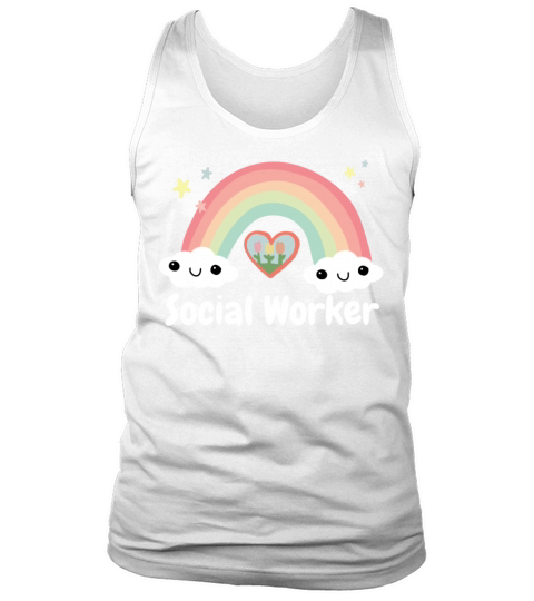 Cute Social Worker Heart Rainbow Squad Tank Top Unisex