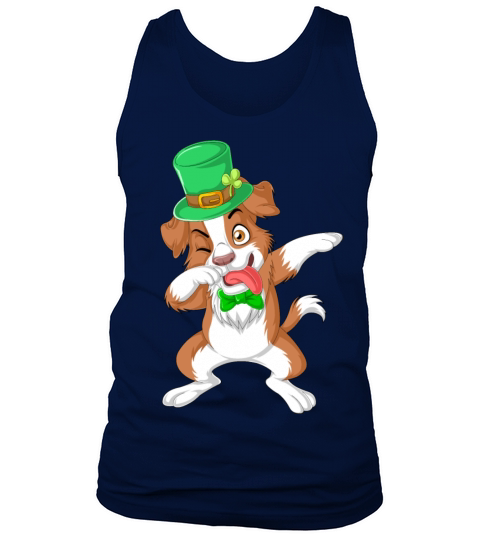 dabbing border collie st patricks day Tank Top Unisex