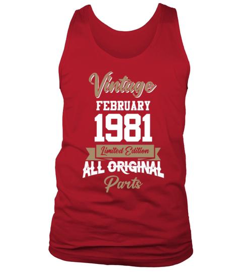 February 1981 Vintage Birthday Present Tank Top Unisex