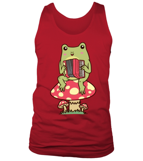 Frog On A Mushroom Accordion Player Accordionist Tank Top Unisex