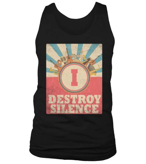 I Destroy Silence Drummer Band Music Beat Drum Tank Top Unisex
