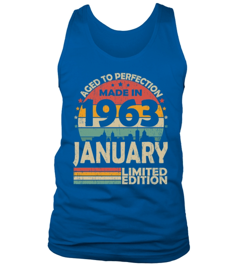 January 1963 Vintage Birthday Retro Tank Top Unisex