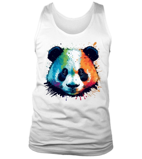 Watercolor Colored Panda Illustration Tank Top Unisex