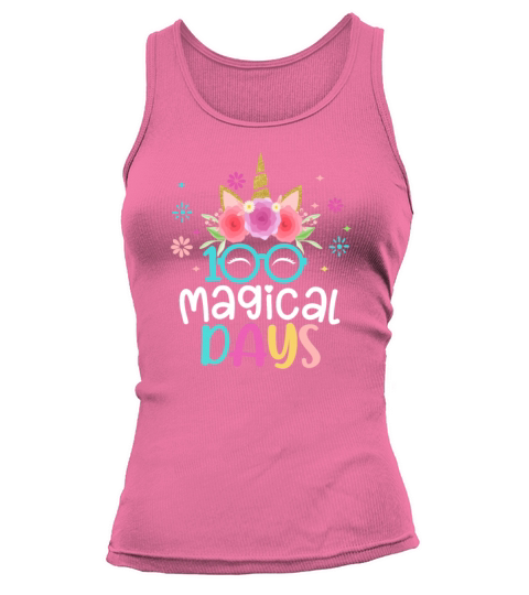 100th Days Of School Girls Cute Unicorn Face Tank top Woman