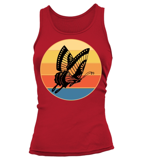 Cute Butterfly Retro Sunset Vintage Animal Insect Tank top Woman