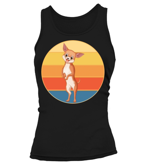 Cute Chihuahua Dog Breed Vintage Retro Sunset Tank top Woman