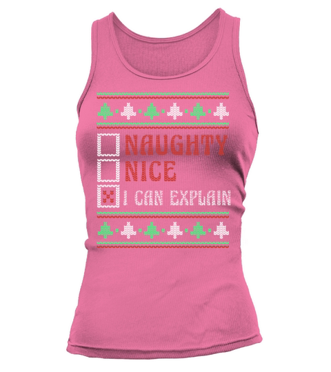 Naughty Nice Joke Funny Ugly Christmas Tank top Woman