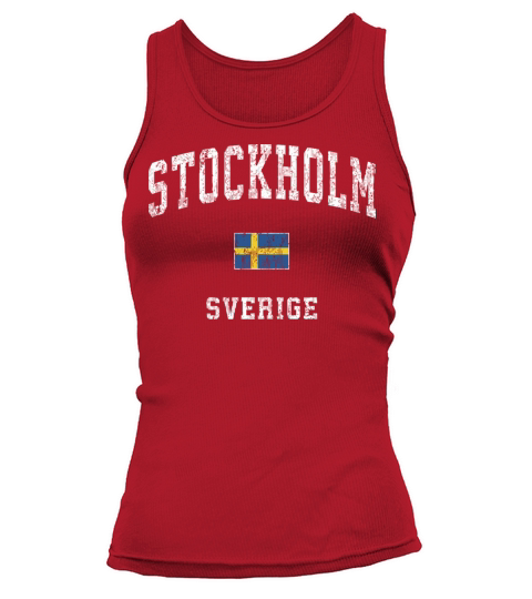 Stockholm Sweden Sverige Vintage Athletic Sports D Tank top Woman