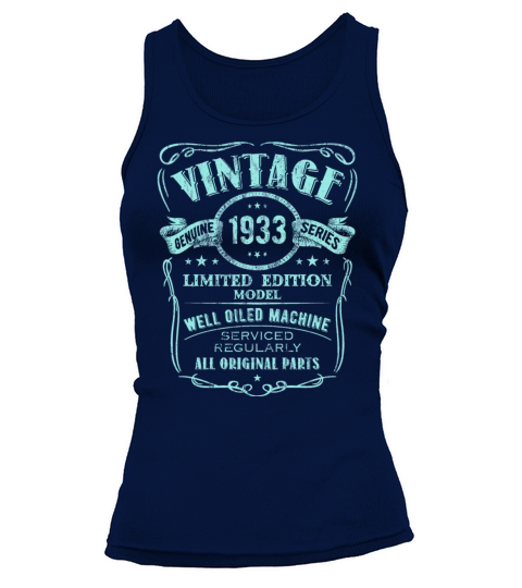 Vintage Made In 1933 Limited Edition 87Th Birthday Tank top Woman
