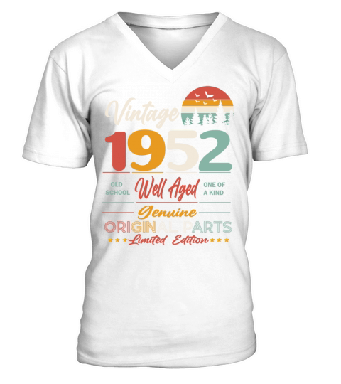 1952 Original vintage vintage retro birthday V-Neck T-shirt