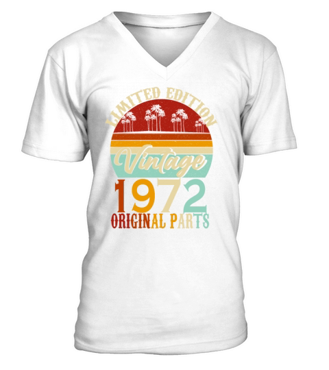 1972 Born Vintage Birthday Retro V-Neck T-shirt