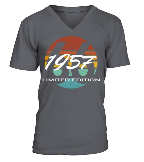 66th birthday men women 66 years 1957 vintage V-Neck T-shirt