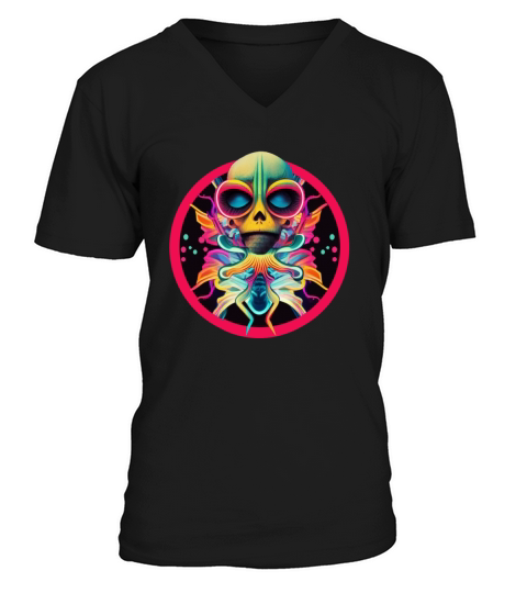 alien rave V-Neck T-shirt