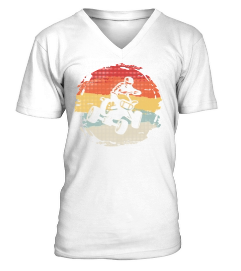 ATV Bike Vintage Motocross 4 wheeler Quad V-Neck T-shirt