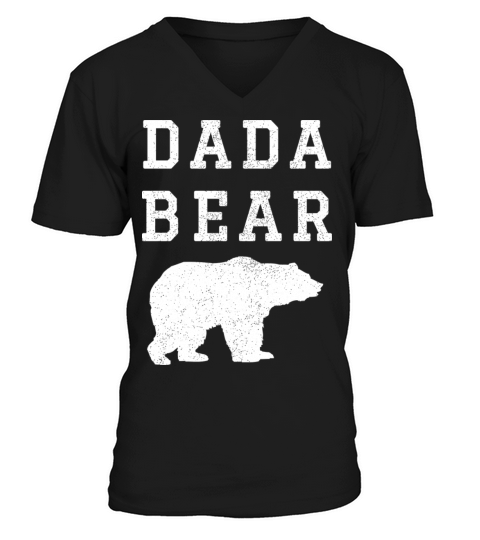 Dada Bear Light Vintage Distress Bear V-Neck T-shirt