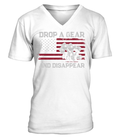 Drag Racing Race Car Flag Vintage V-Neck T-shirt