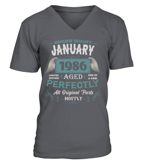 January 1986 Vintage Birthday Present V-Neck T-shirt