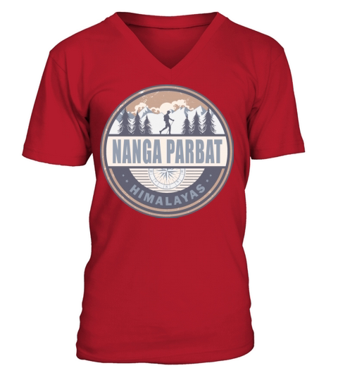 Nanga Parbat Himalayas Pakistan Vintage Hiking V-Neck T-shirt