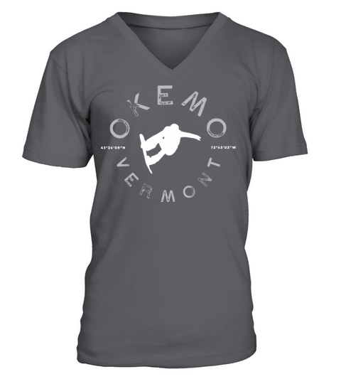Okemo Mountain Graphic Vintage Snowboard V-Neck T-shirt
