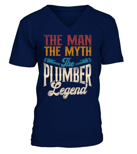 Plumbing Plumber Dad Vintage Retro V-Neck T-shirt
