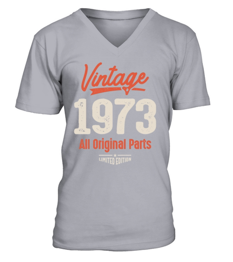 Vintage Born in 1973 - 49th Birthday V-Neck T-shirt