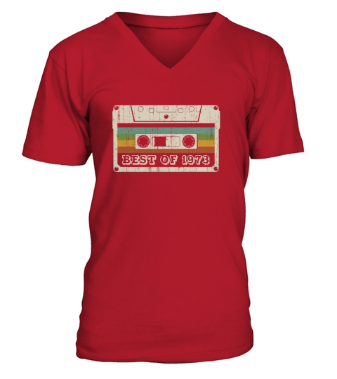 Vintage Cassette Best of 1973 Birthday Gift V-Neck T-shirt
