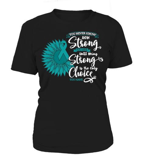 Cervical Cancer Awareness Month Teal Sunflower Women's T-Shirt