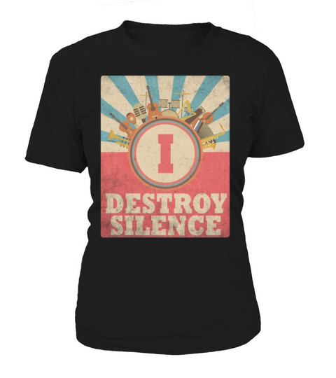 I Destroy Silence Drummer Band Music Beat Drum Women's T-Shirt