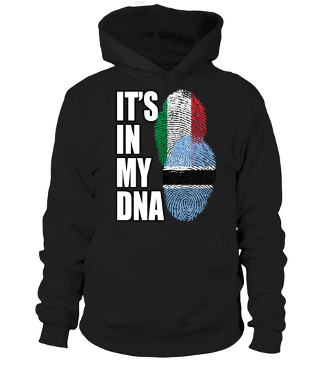 Botswana And Italian Mix Heritage DNA Flag Hoodie Unisex