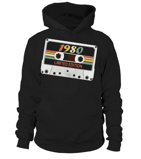 Vintage 1980 Limited Edition Tee Retro Cassette Hoodie Unisex