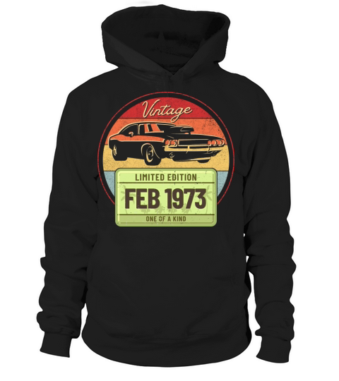 Vintage February 1973 Hoodie Unisex