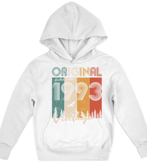 30th birthday vintage 1993 original 1993 Kids Hoodie