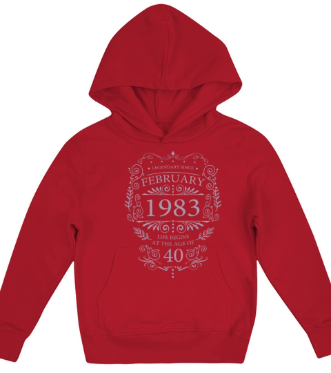 40th Birthday February 1983 Ornaments Vintage Kids Hoodie