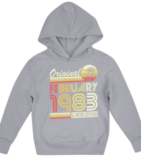 40th birthday vintage february 1983 original 1983 Kids Hoodie