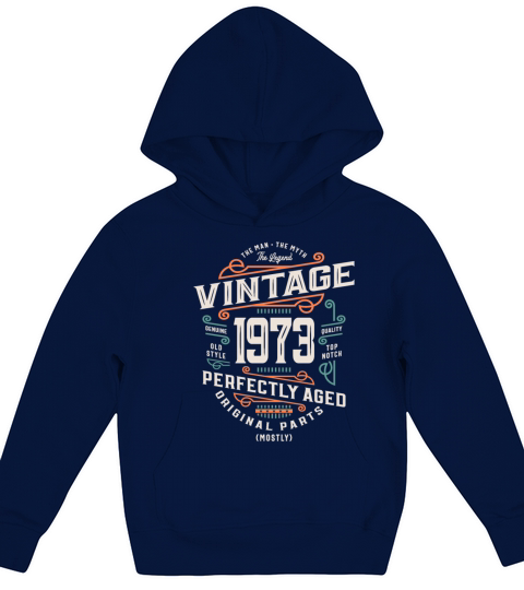 50 Years Old Vintage 1973 Man Myth Legend 50th Kids Hoodie