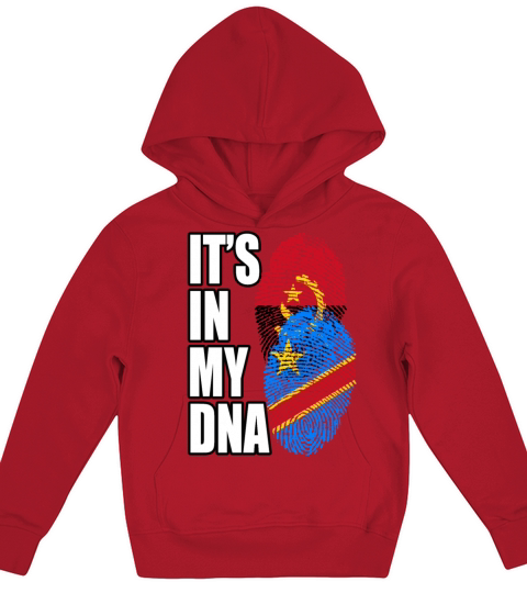 Angolan And Congolese Mix Heritage DNA Flag Kids Hoodie