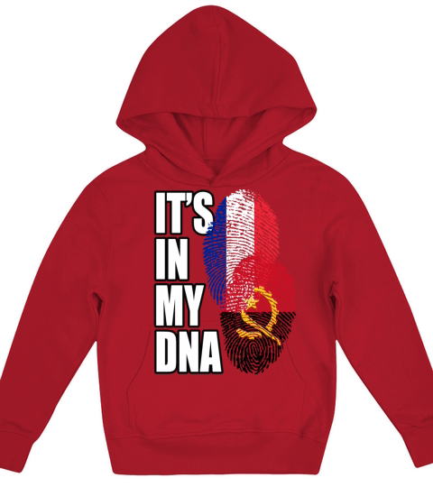 Angolan And French Mix Heritage DNA Flag Kids Hoodie