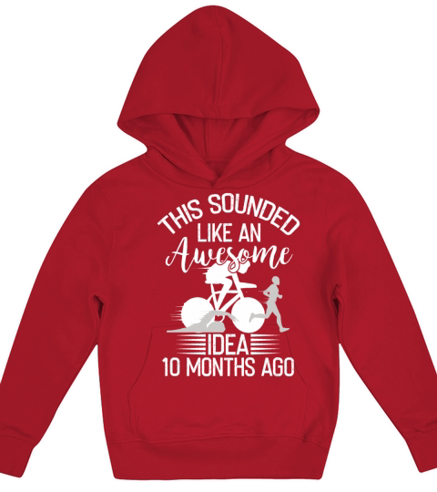 Awesome Idea 10 Months Ago Triathlon Kids Hoodie