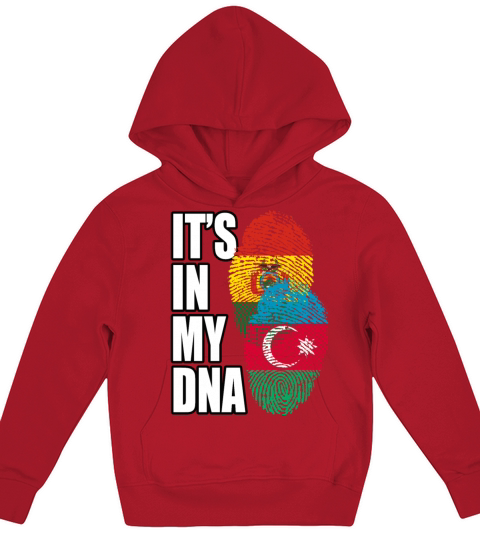 Azerbaijani And Bolivian Mix Heritage DNA Flag Kids Hoodie